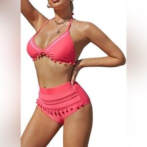 🏖️Dokotoo High Waist Two Piece Tassel Swimsuit🏖️ NWOT